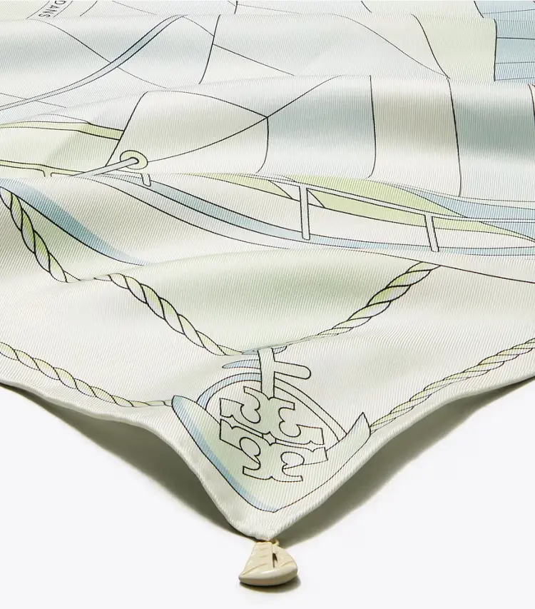 Sailboat Spiral Silk Square Scarf - Image 2