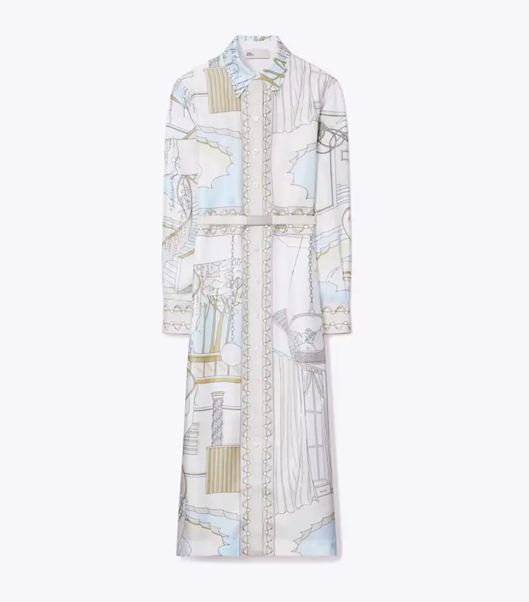 Printed Silk Shirtdress