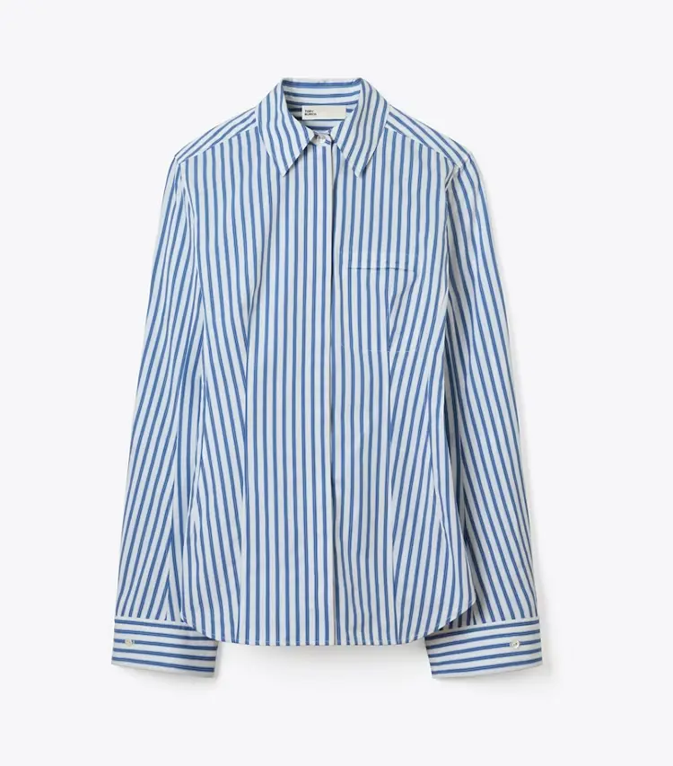 Bell-Sleeve Cotton Shirt