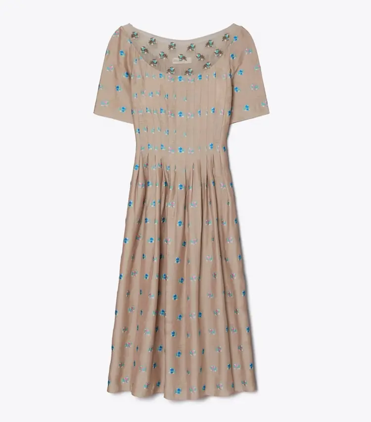 Embroidered Jacquard Dress