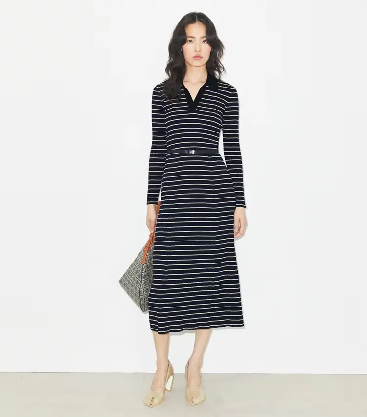 Cotton Knit Polo Dress - Image 2