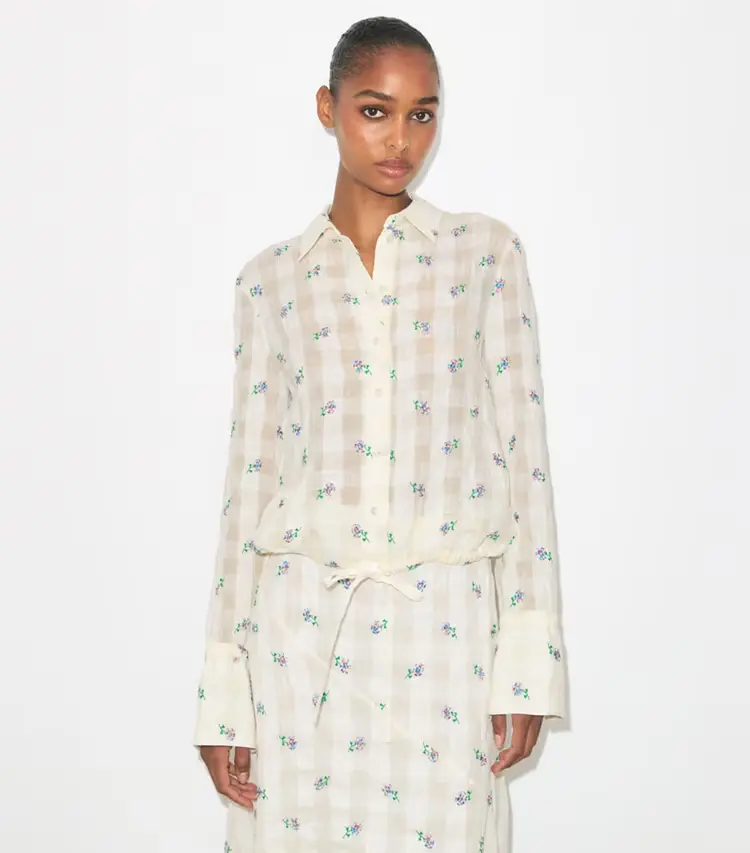 Embroidered Linen Blouse - Image 2