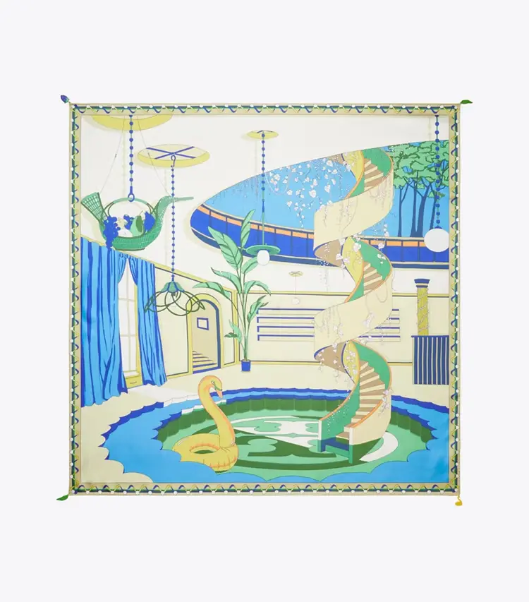 The Pool Silk Square Scarf