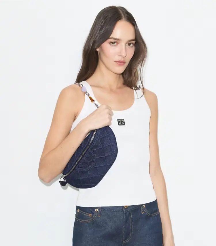 Fleming Denim Charm Belt Bag - Image 3
