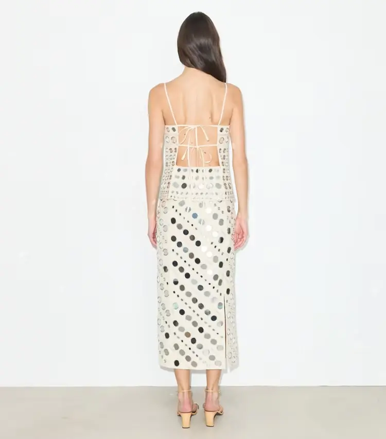 Mirror Embellished Cotton Dress - Image 3