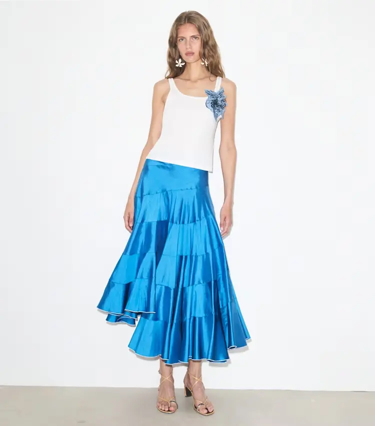Flared Silk Skirt - Image 2