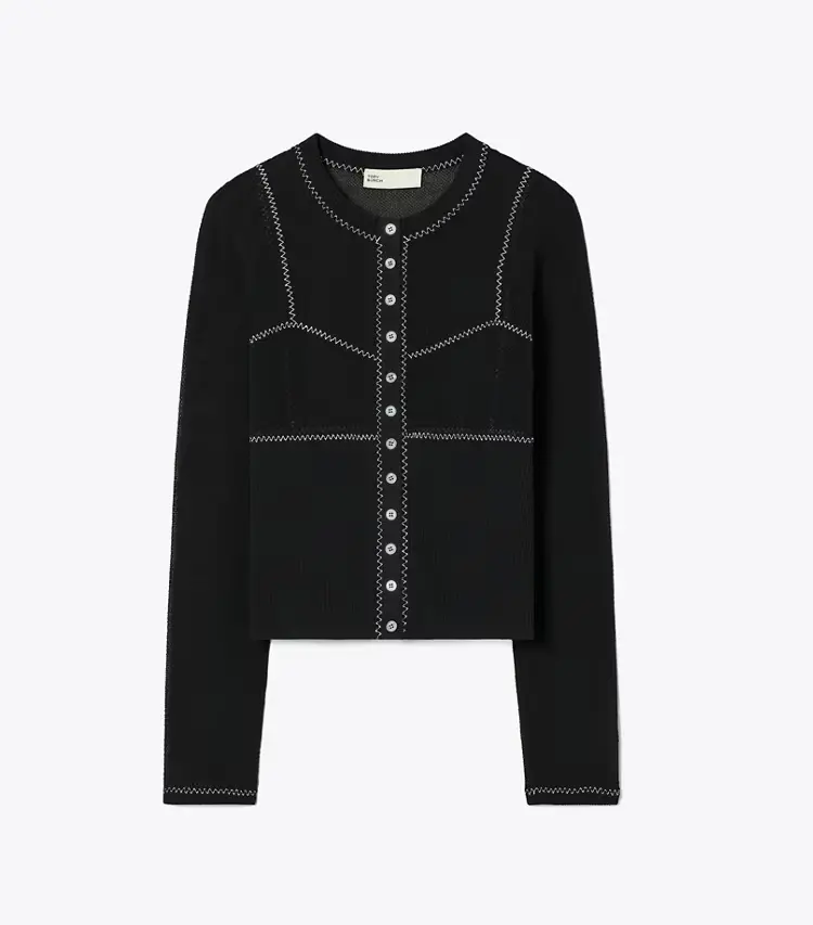 Cotton And Nylon Mesh Cardigan
