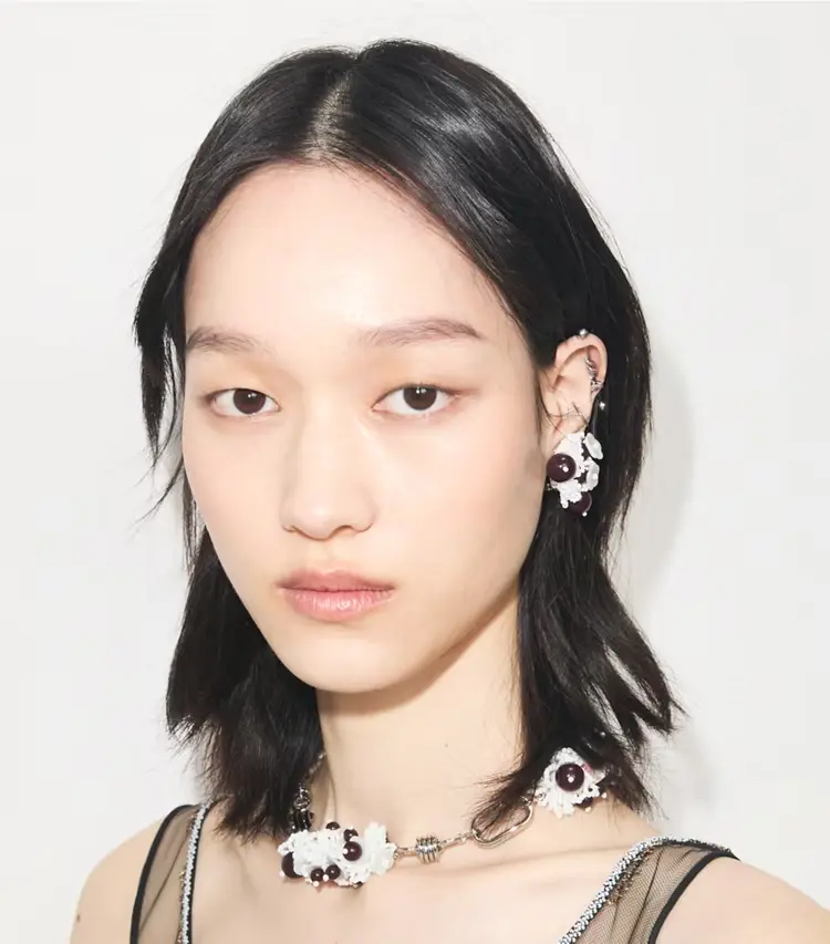 Runway Beaded Cluster Earrings - Image 2