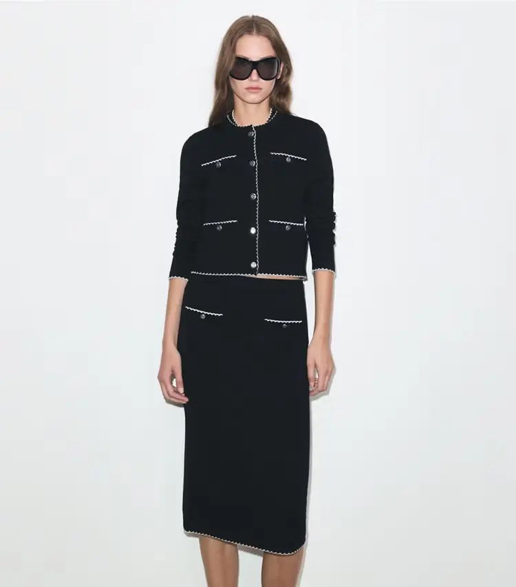Kendra Wool Scalloped Cardigan - Image 2