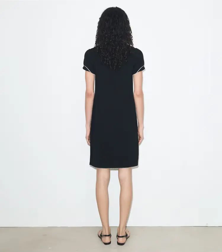 Wool Scalloped Polo Dress - Image 4