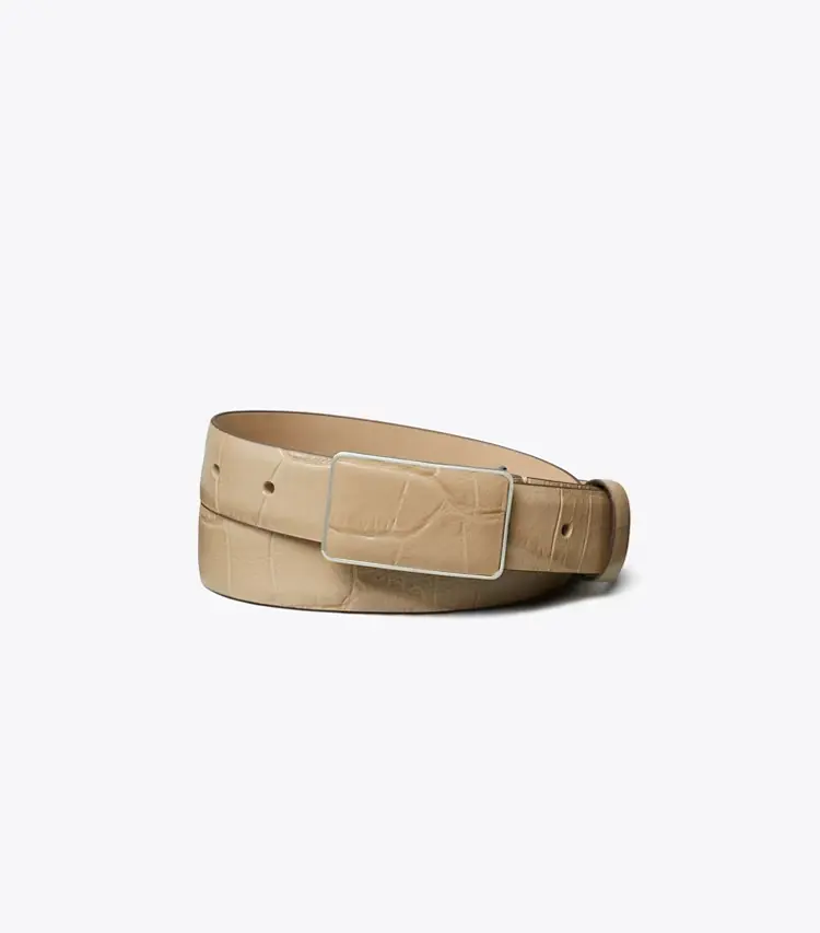 Plate Croc Embossed Belt