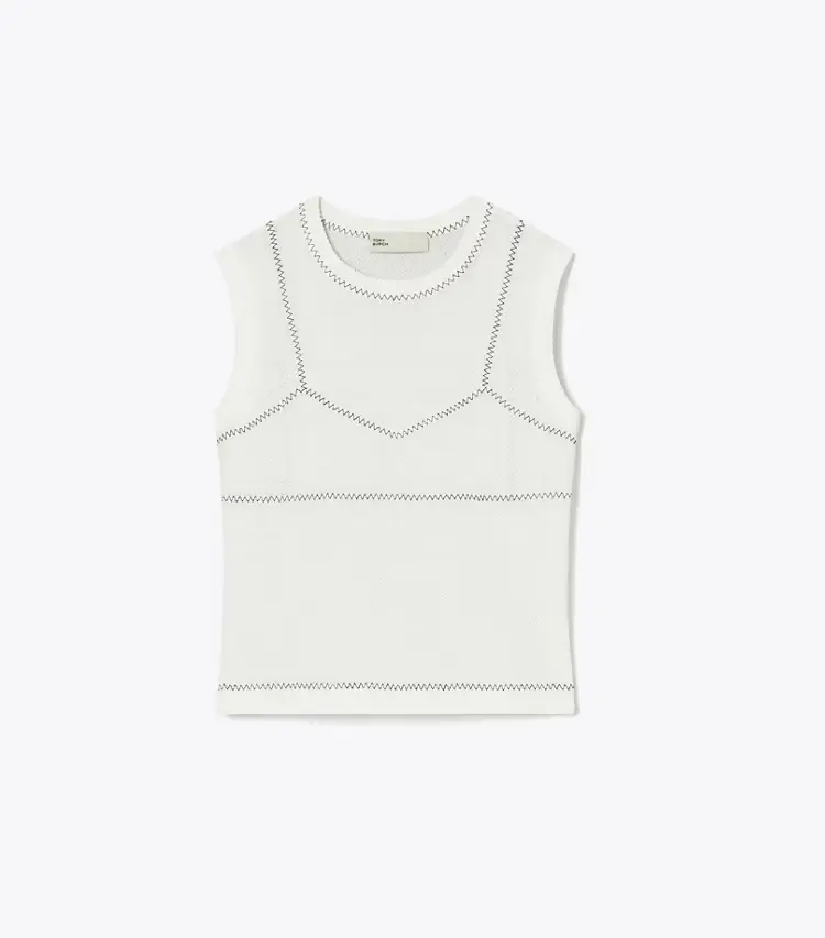 Cotton And Nylon Mesh Top