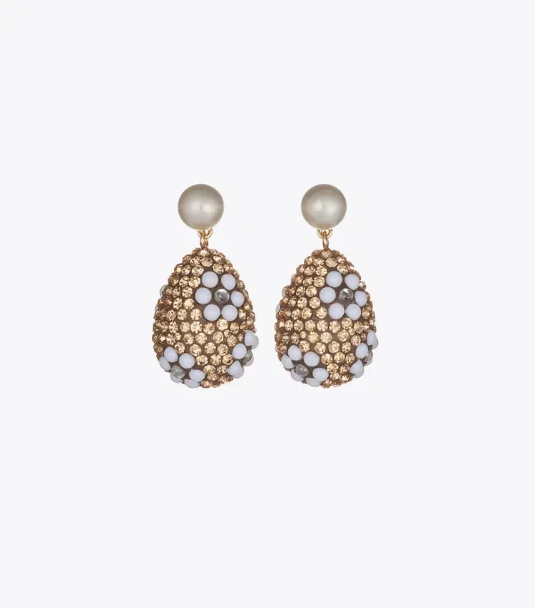 Curiosity Crystal Pearl Drop Earrings