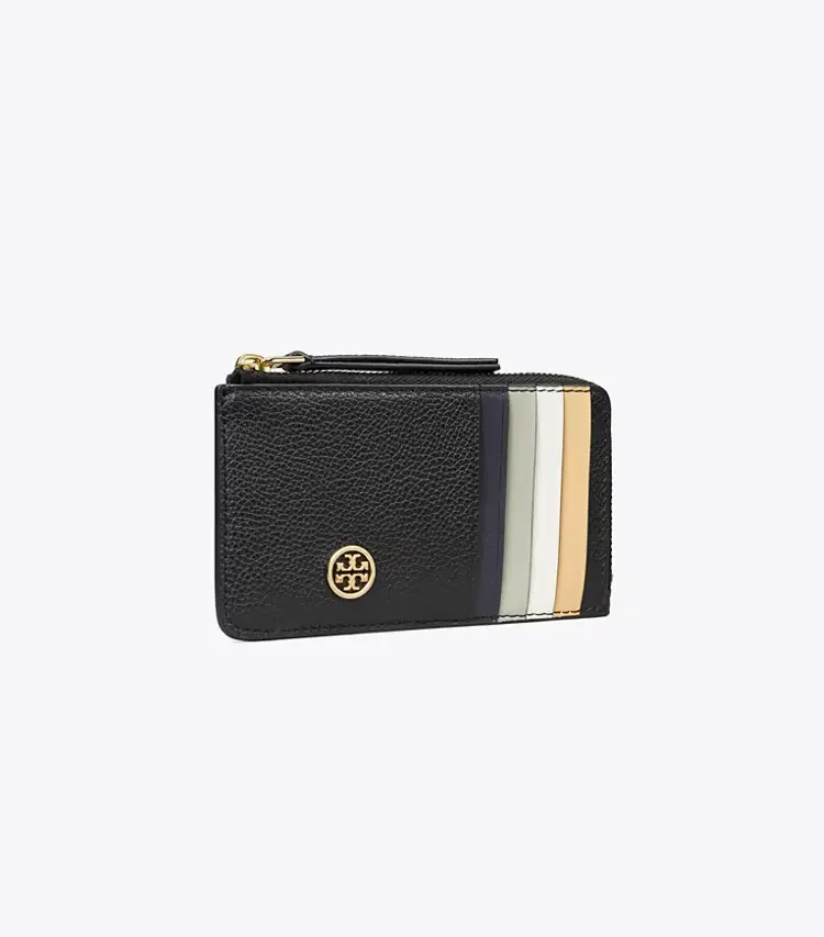 Robinson Pebbled Top-Zip Card Case
