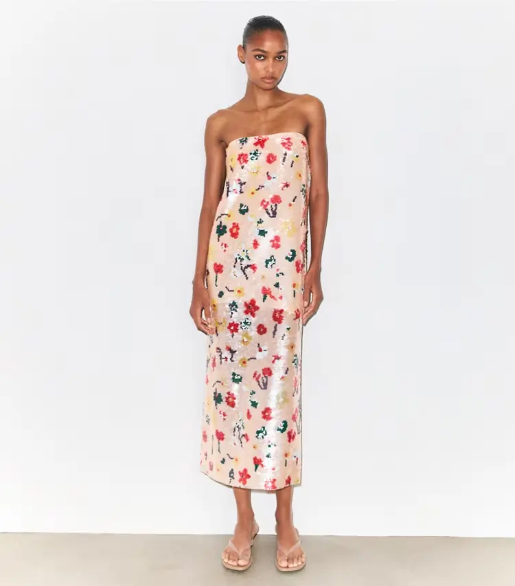 Strapless Sequin Dress - Image 2