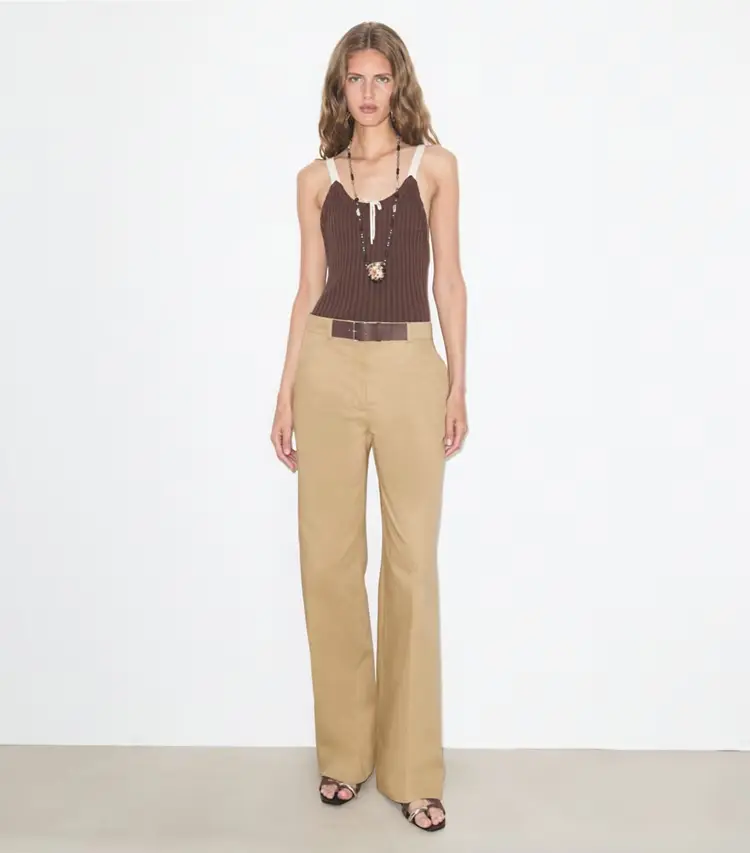 Belted Cotton Pant - Image 2