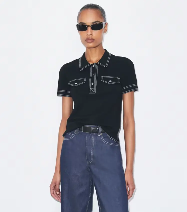 Topstitch Wool Polo - Image 2