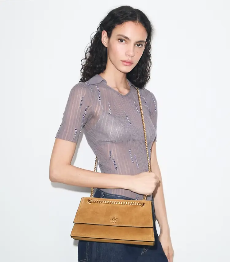 Kira Turnlock Suede Shoulder Bag - Image 3