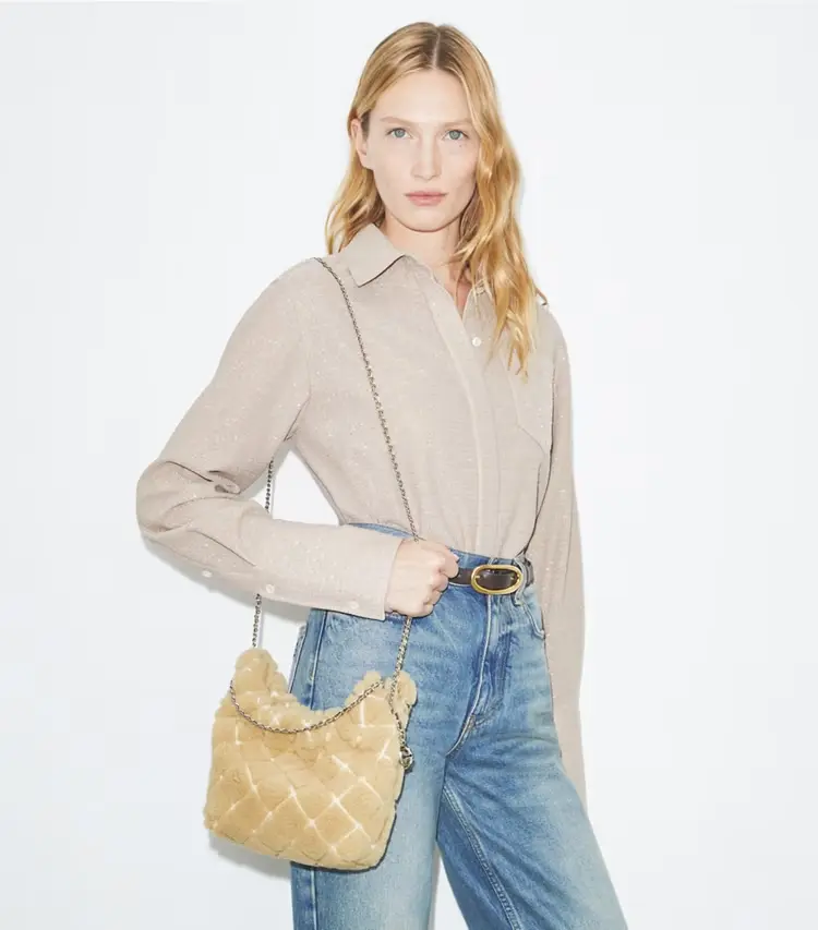Mini Fleming Shearling Hobo Bag - Image 2