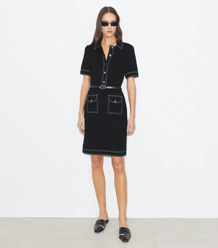 Topstitch Wool Camp Dress - Image 3