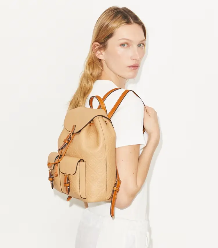 T Monogram Pebbled Backpack - Image 2