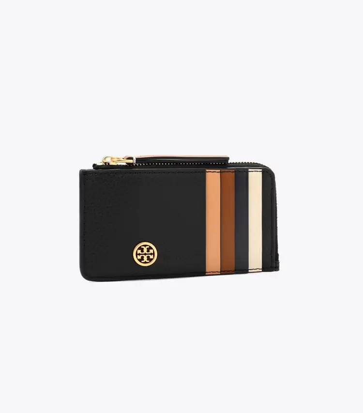 Robinson Pebbled Top-Zip Card Case