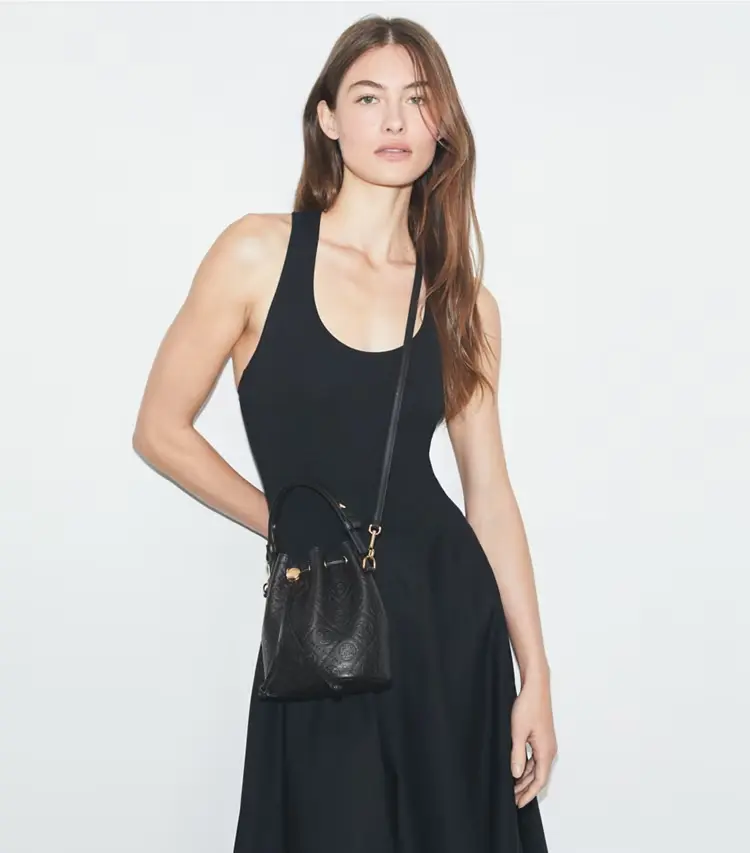 T Monogram Pebbled Mini Bucket Bag - Image 2