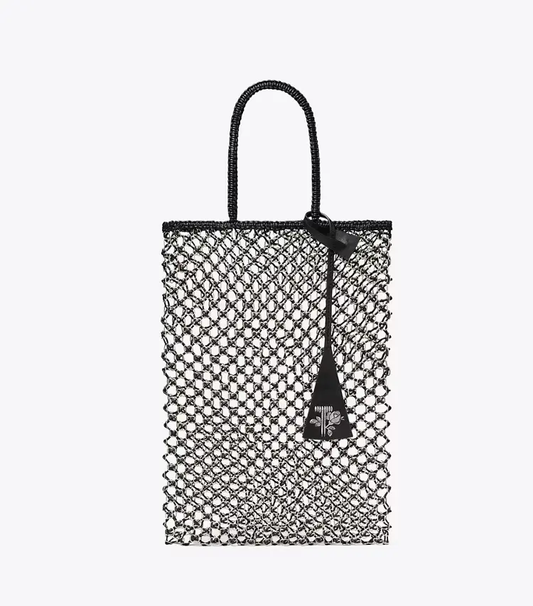 Small Handwoven Chain Mesh Tote - Image 3