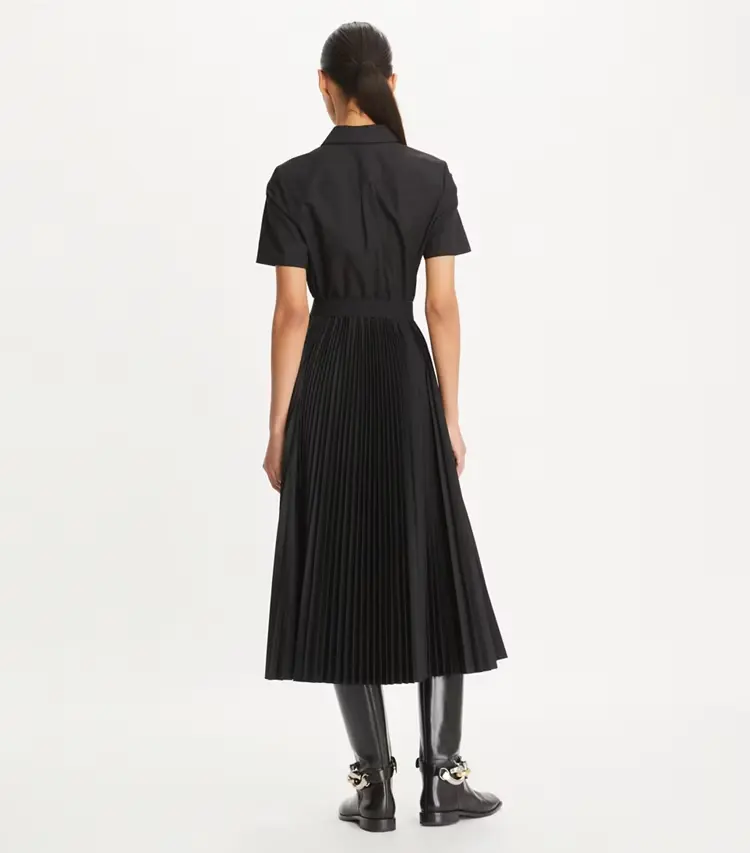 Poplin Pleated Shirtdress - Image 3