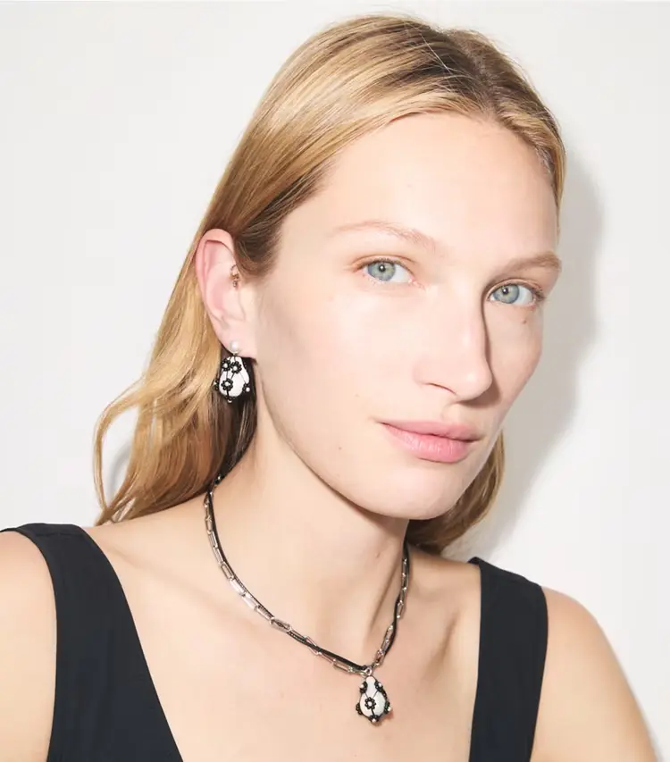 Curiosity Beaded Pearl Drop Earrings - Image 3