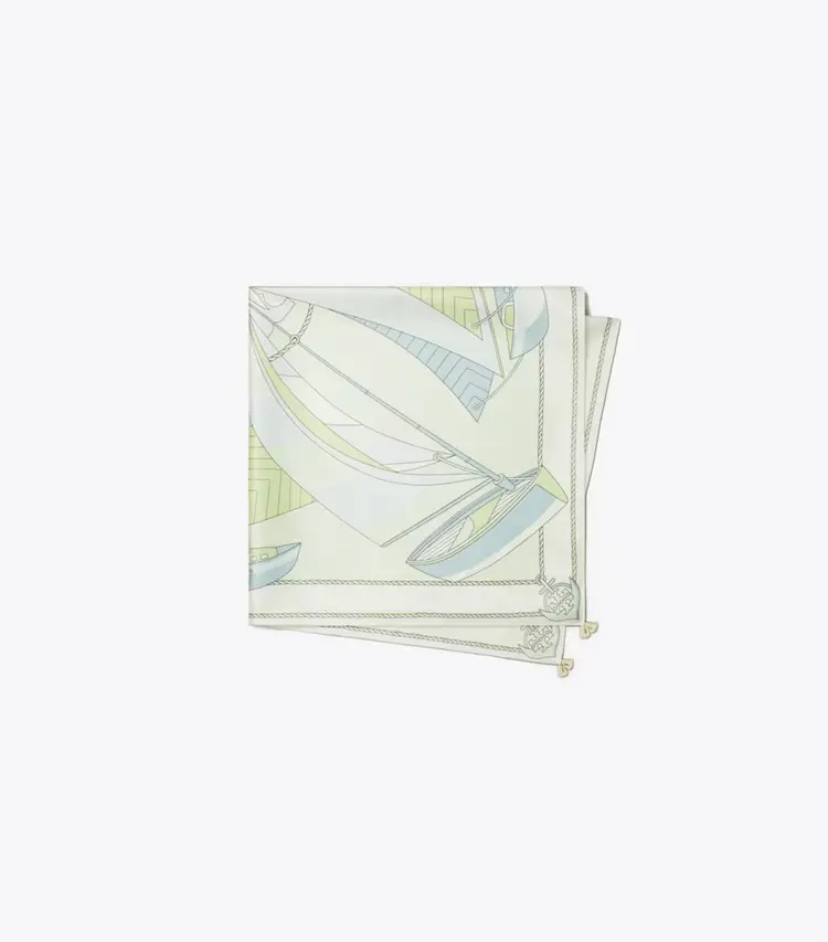 Sailboat Spiral Silk Square Scarf - Image 3
