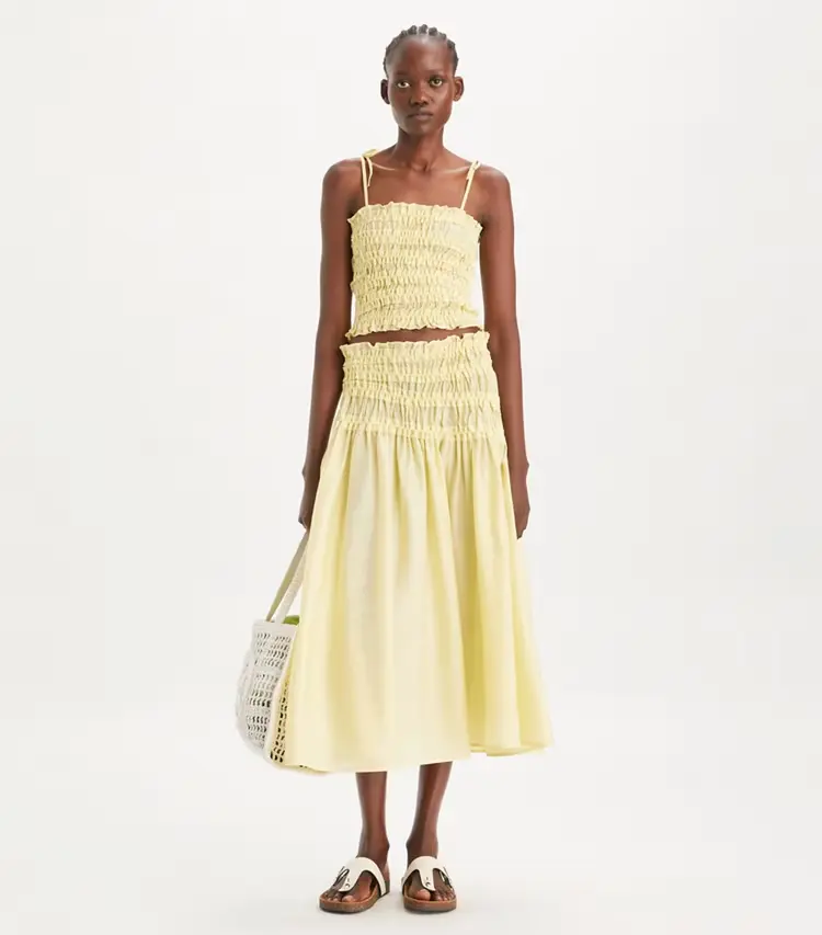 Smocked Viscose Skirt - Image 2