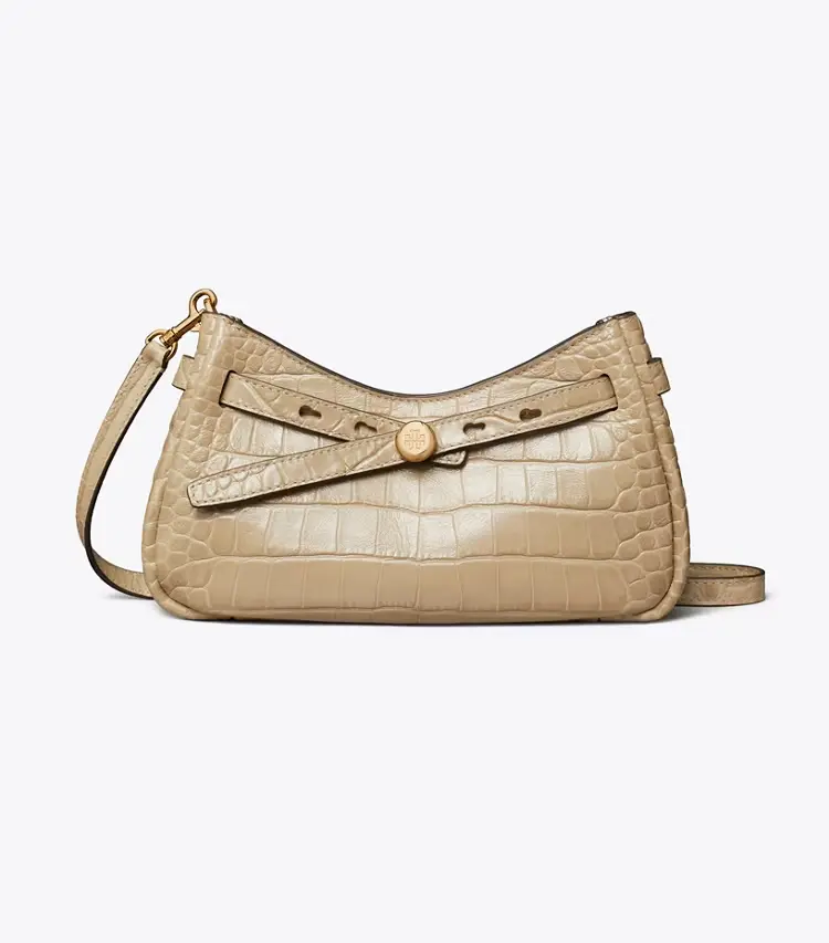 Romy Croc-Embossed Zip Top Crossbody Bag - Image 3