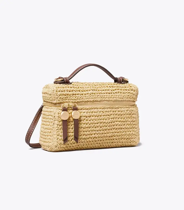 Slim Romy Woven Top Handle Bag