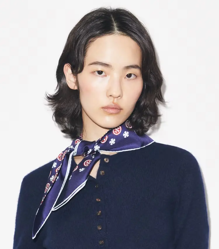 Floral Logo Triangle Scarf - Image 4