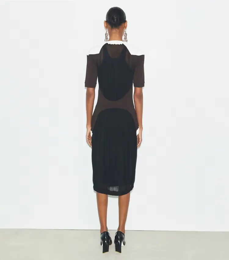 Colorblock Sheer Jersey Dress - Image 3