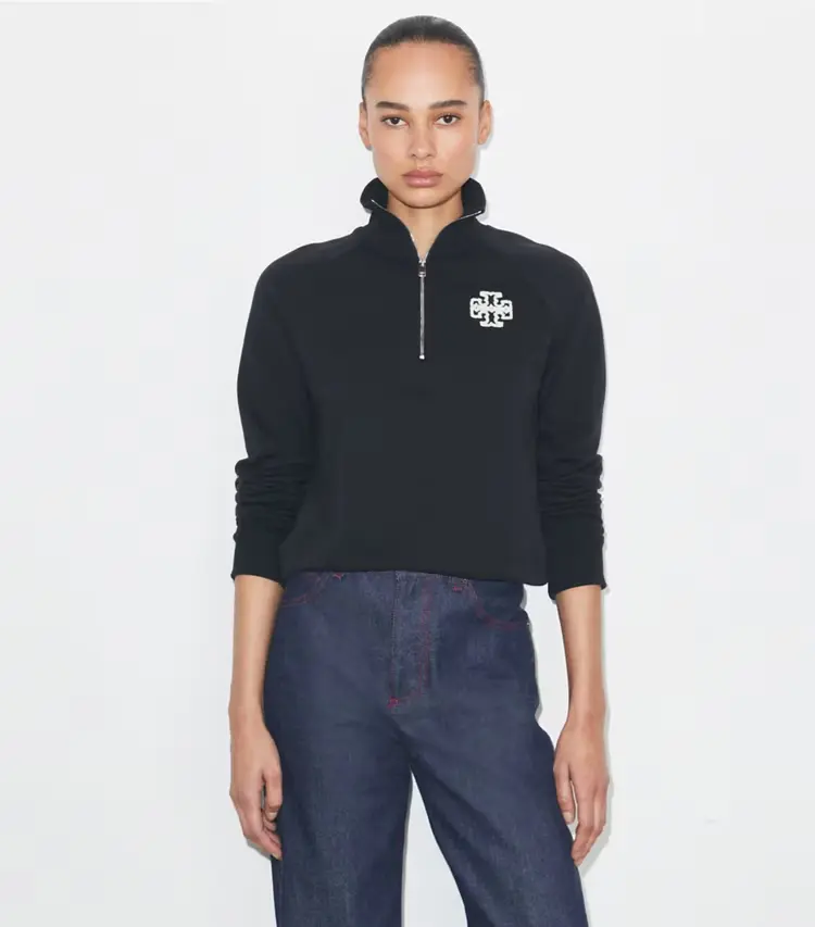Heavy French Terry Half-Zip Sweatshirt - Image 2