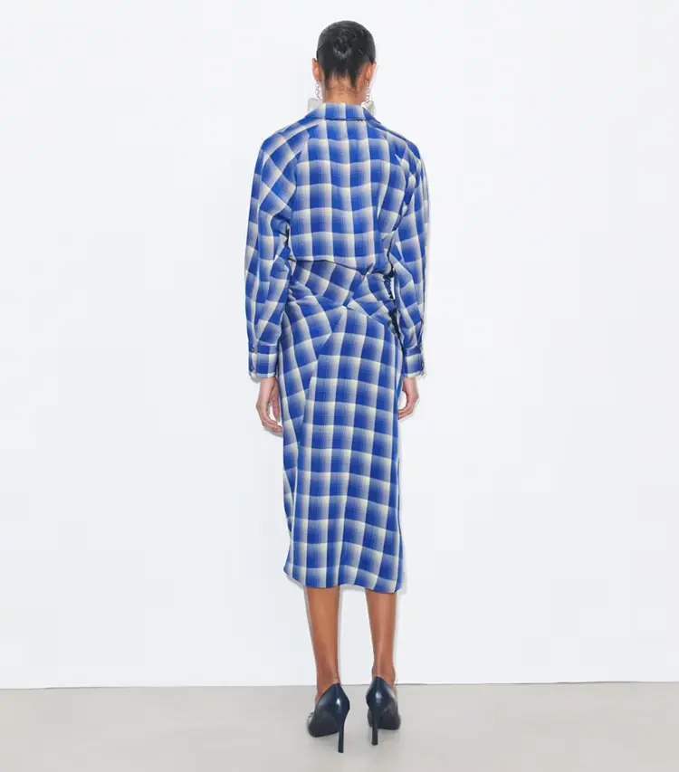 Plaid Viscose Shirtdress - Image 3