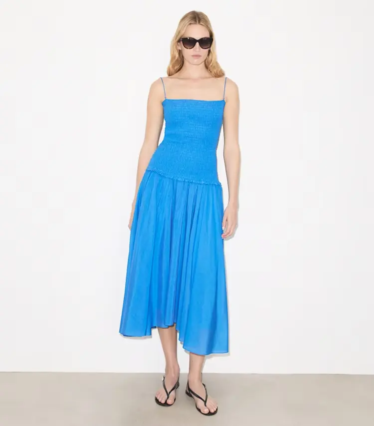 Solid Smocked Dress - Image 2