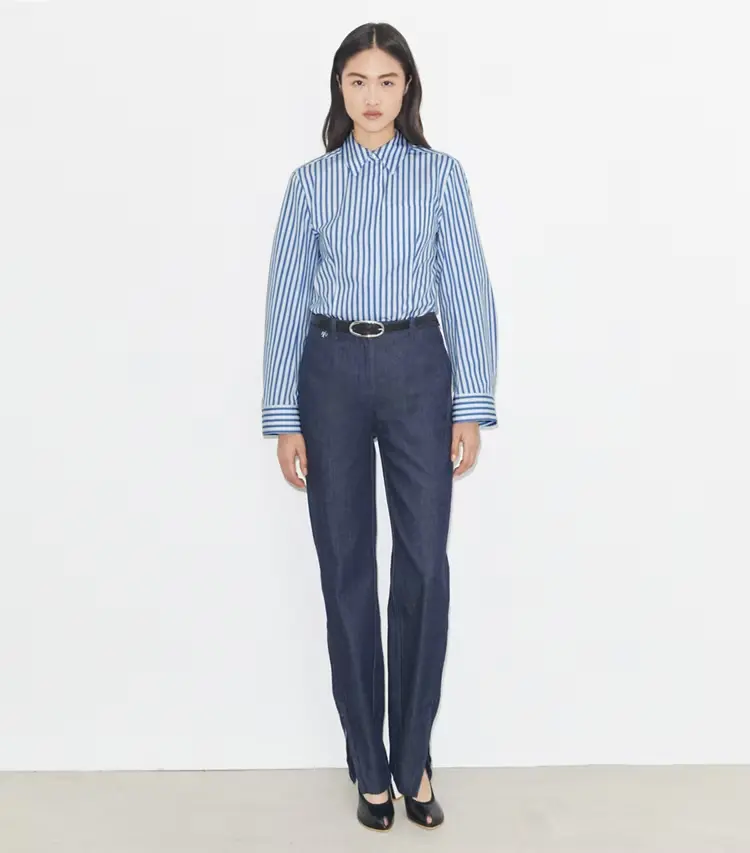 Bell-Sleeve Cotton Shirt - Image 3