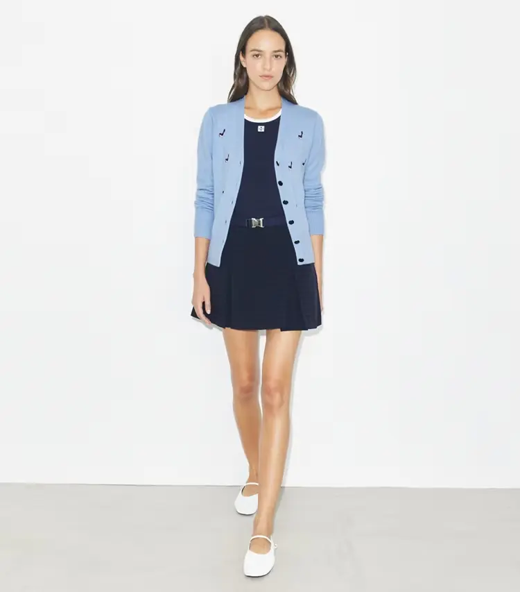 Birdie-Embroidered Cashmere Cardigan - Image 3