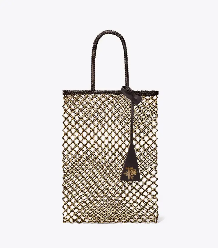 Small Handwoven Chain Mesh Tote - Image 3