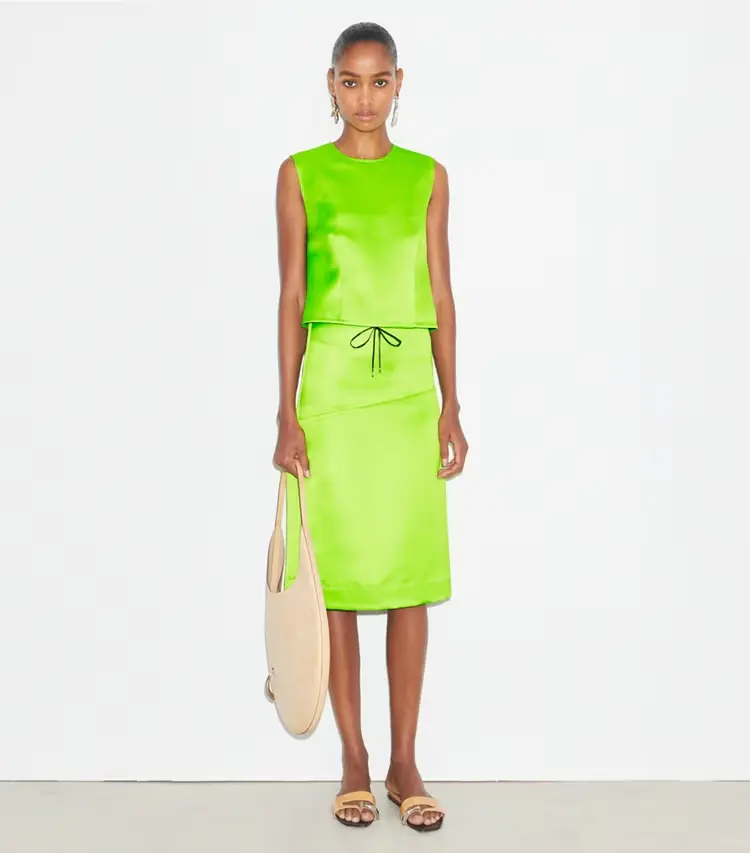 Deconstructed Satin Skirt - Image 2