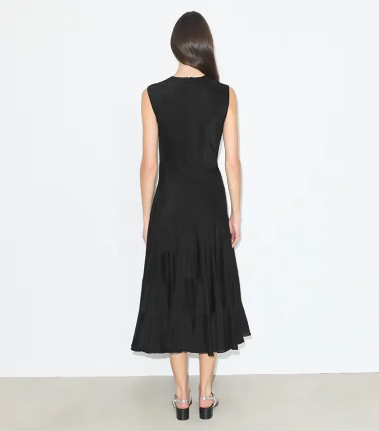 Flared Cotton Silk Dress - Image 3