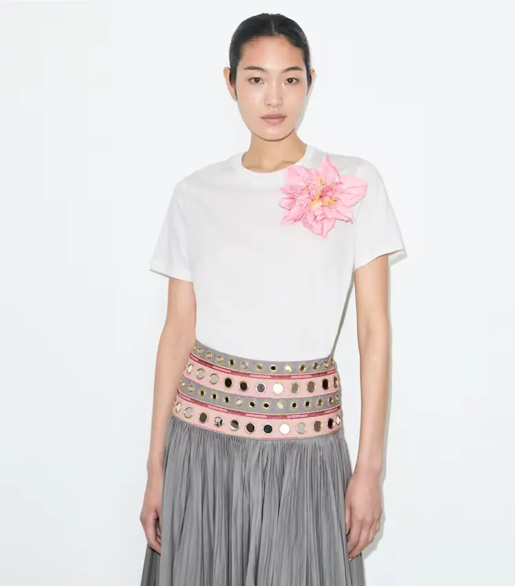 Embellished Cotton T-Shirt - Image 2