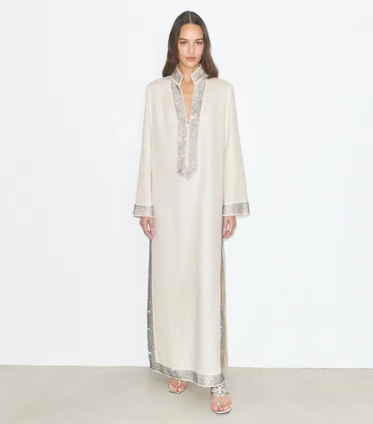 Embellished Linen Caftan - Image 2