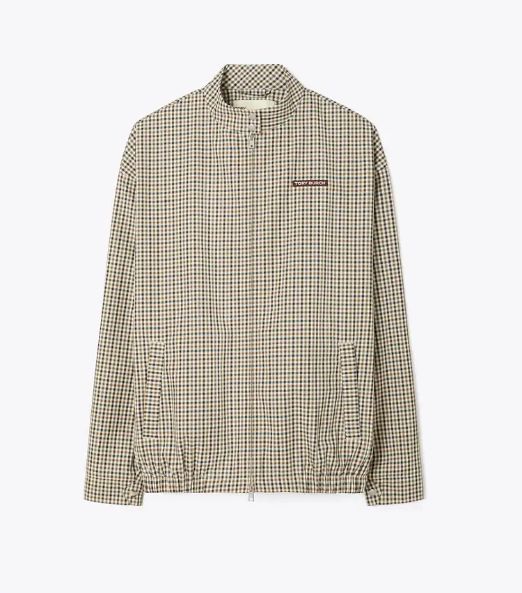 Nylon Plaid Golf Jacket