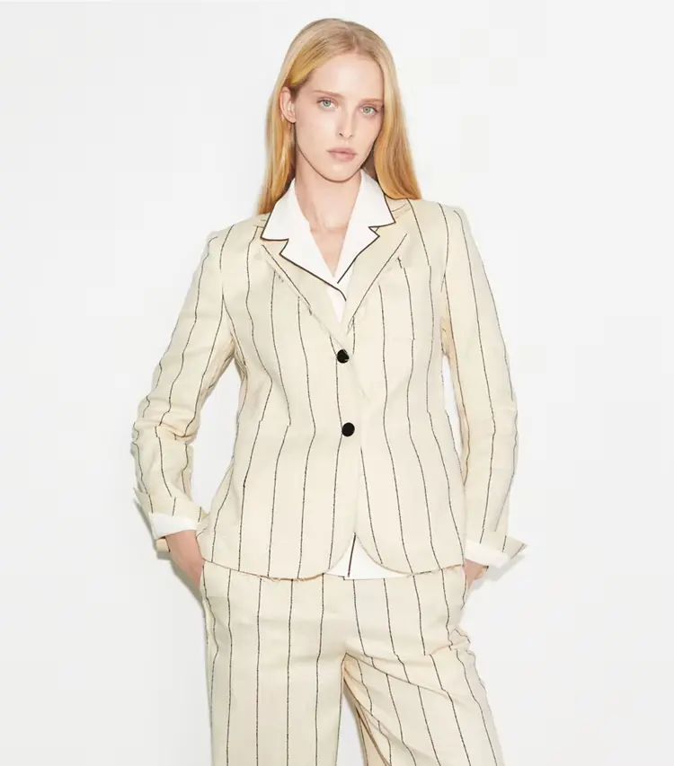 Striped Cotton Blazer - Image 2
