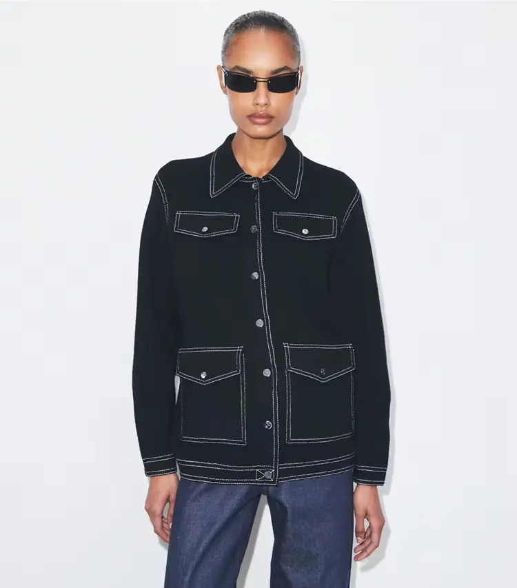 Topstitch Wool Jacket - Image 2