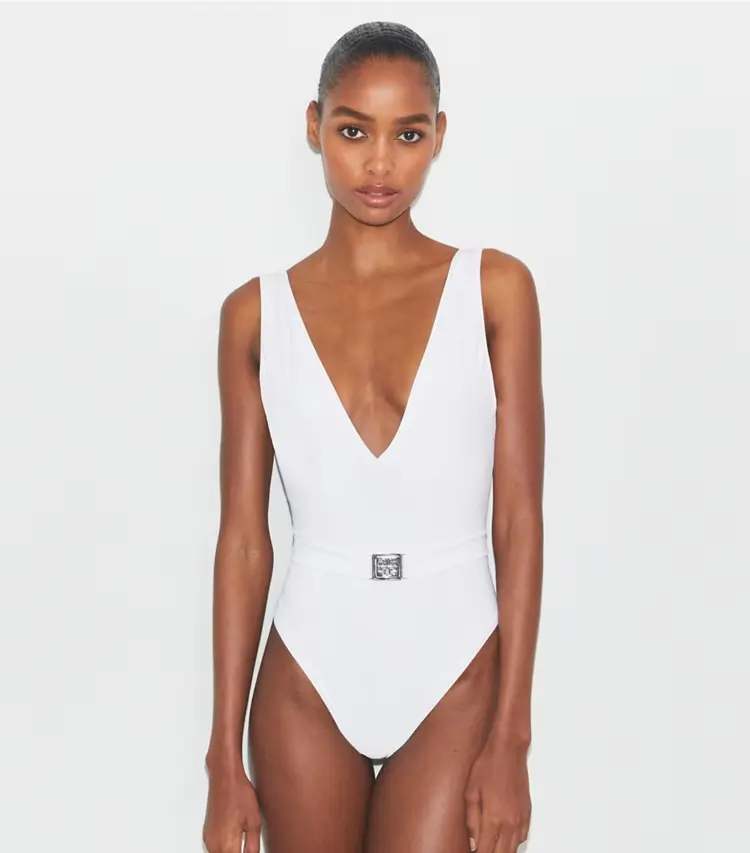 Belted Logo Swimsuit - Image 2